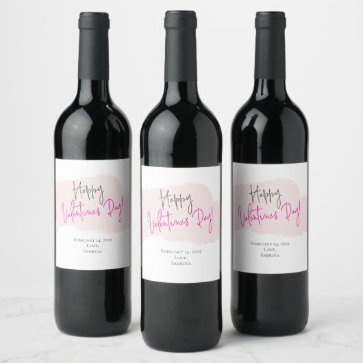 Happy Valentine's Day Wine Labels Wijn Etiket (Flessen)