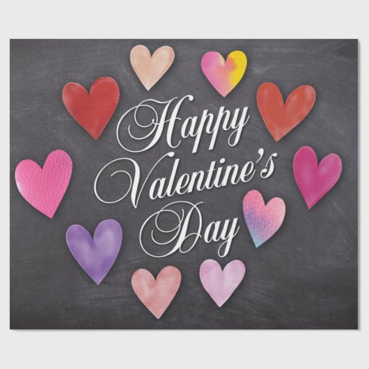 Happy Valentine's Day Wrapping Paper Cadeaupapier (Vlak)