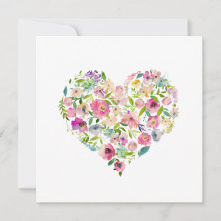 Happy Valentines Day xoxo Pink Floral Heart Art Notitiekaartje