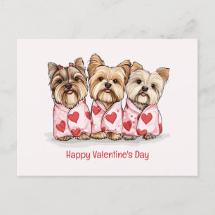 Happy Valentines Day Yorkshire Terrier Honden Feestdagenkaart