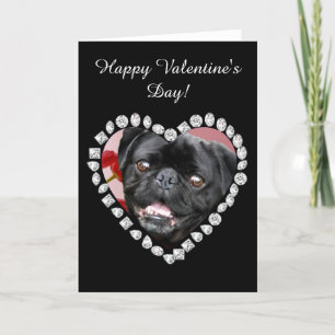 Happy Valentine's Pug Dog greeting card Feestdagen Kaart