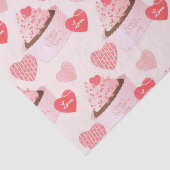 Happy Valentin's Day Cupcake and Hearts Pattern Tissuepapier (Detail)