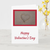 Happy Valentin's Day Heart Beach Sand Kaart (Gele Bloem)