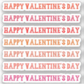 Happy Valentin's Day Red Display Font Lettering Sticker (Voorkant)