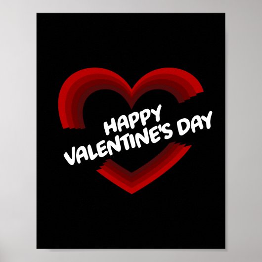 Happy Valentin's Day Red Heart Design Poster (Voorkant)