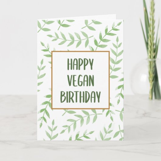 Happy Vegan Birthday Kaart (Voorkant)