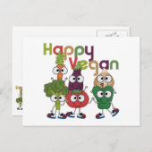 Happy Vegan Briefkaart (Voorkant / Achterkant)