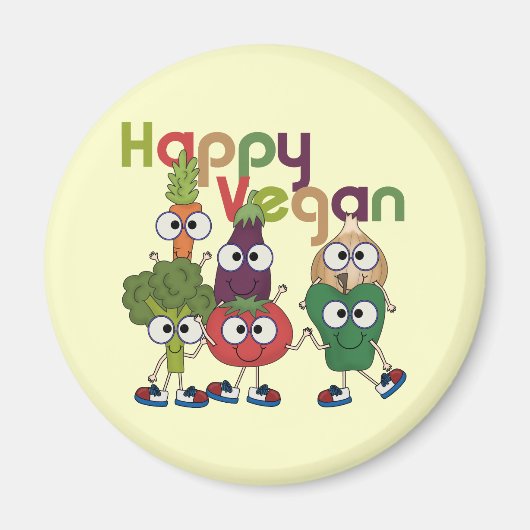 Happy Vegan Magneet (Voorkant)