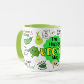 Happy Vegan Mug - Drôle Vegan Mug, Basé Sur Le Pla (Devant gauche)