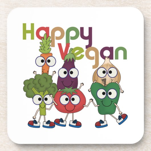 Happy Vegan Onderzetter (Voorkant)