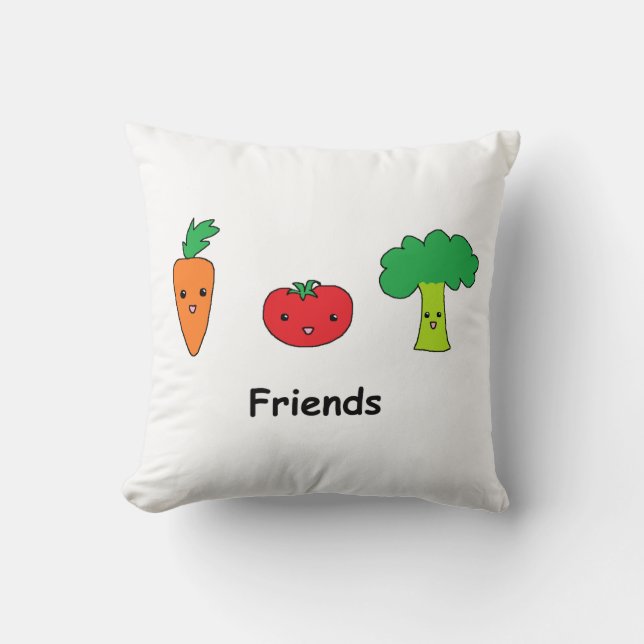 Happy Vegetable Friends Kussen (Voorkant)