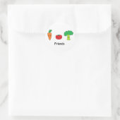 Happy Vegetable Friends Ronde Sticker (Tas)