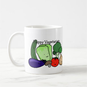 Happy Vegetarian Cute Colorful Vegetables Mok Cup
