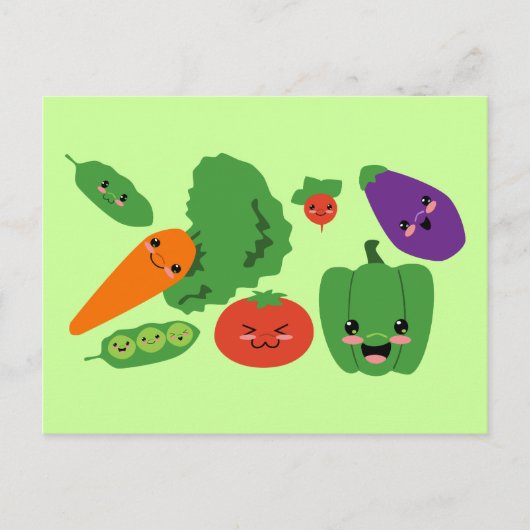 Happy Veggies Briefkaart (Voorkant)