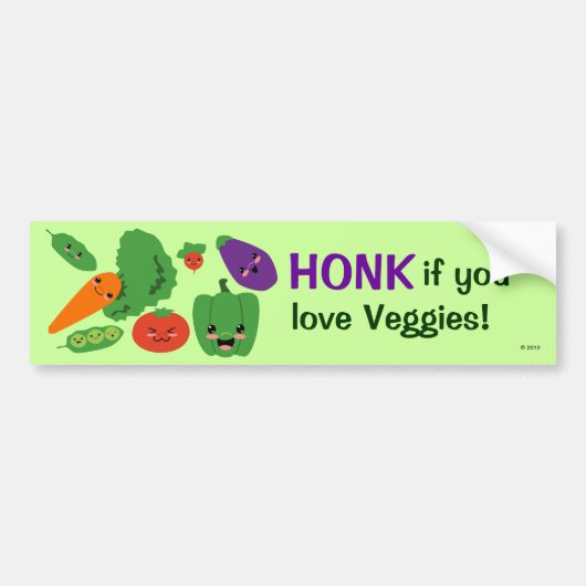 Happy Veggies Bumpersticker (Voorkant)