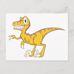 Happy Velociraptor Dinosaur Briefkaart