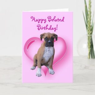Happy Verlaat Verjaardag Boxer Wenskaart Kaart
