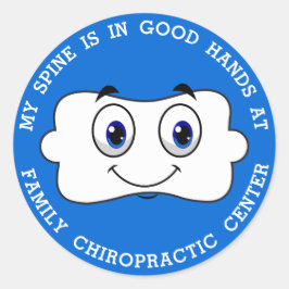 Happy Vertebra - Spine in Good Hands Chiropractic Ronde Sticker