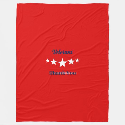 Happy Veterans Dag Fleece Deken (Voorkant)