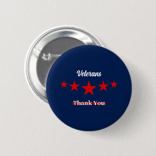 Happy Veterans Dag Ronde Button 5,7 Cm