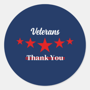 Happy Veterans Dag Ronde Sticker