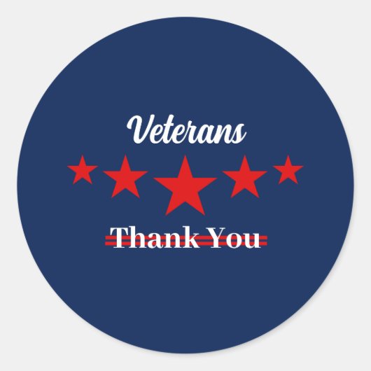Happy Veterans Dag Ronde Sticker (Voorkant)