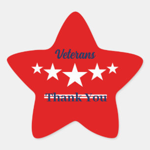 Happy Veterans Dag Ster Sticker