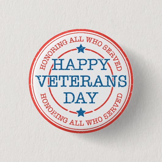 Happy Veterans Day Button (Voorkant)