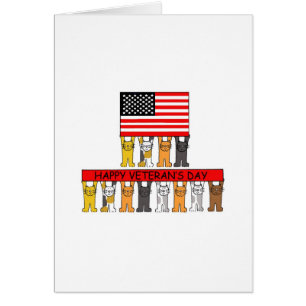 Happy Veteran's Day Cartoon Cats