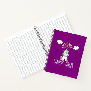 Happy Vibes Cute Smiling Unicorn Notitieboek