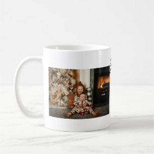 Happy vibes kinder familie Kerstfoto Uitnodiging Koffiemok