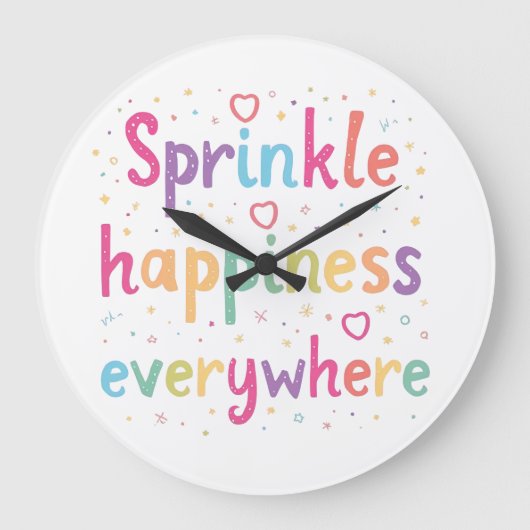 Happy Vibes Sprinkle Happiness Confetti Art Grote Klok (Voorkant)