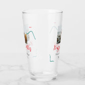 Happy Vibes vakantie paar naam datum bruiloft rood Glas (Links)