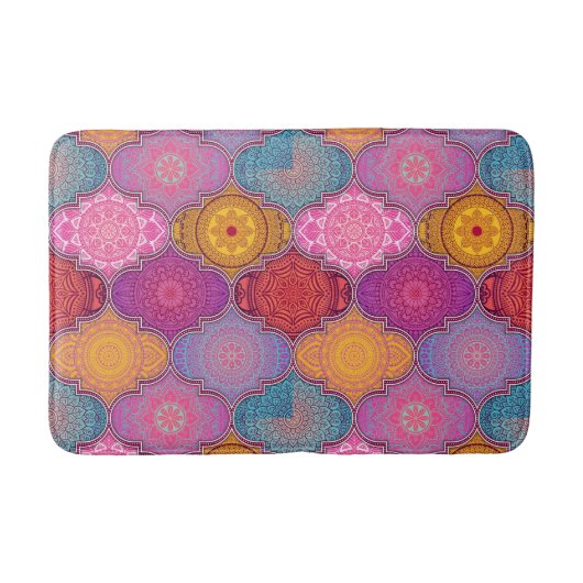 Happy Vibrant Tribal Bohemian Bath Mat (Voorkant)