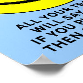 Happy Visage Curl Up Et Die Funny Poster Inscripti (Coin)