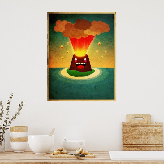 Happy Volcano Poster (Keuken)