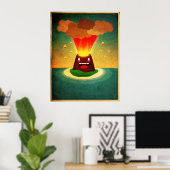 Happy Volcano Poster (Thuiskantoor)