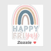 Happy Vrijdag Fun Teacher Vrijdag Regenbow Sticker (Vel)
