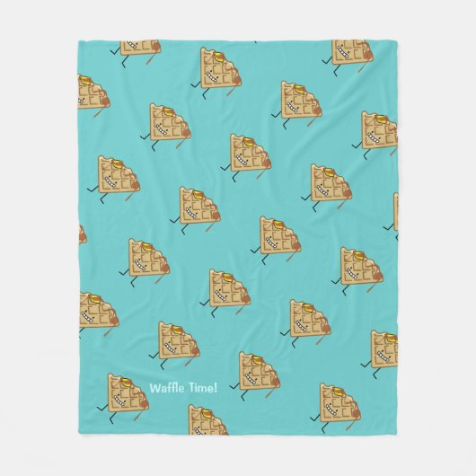 Happy Waffle met stroop en boterontbijt Fleece Deken (Voorkant)