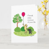 Happy Walking Labradors Cherish Kaart (Gele Bloem)