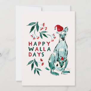 HAPPY WALLADAYS Wallaby Christmas Kaart