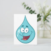 Happy Water Drop-tekenfilm Briefkaart (Staand voorkant)
