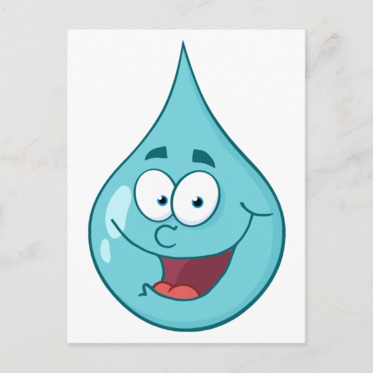 Happy Water Drop-tekenfilm Briefkaart (Voorkant)