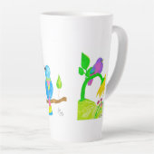 Happy Waterverf Birds Latte Mok (Rechterhoek)