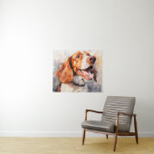 Happy Waterverf Dog Art Print Wandkleed (In Situ (horizontaal))