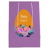 Happy waterverf floral egg medium cadeauzakje (Achterkant)