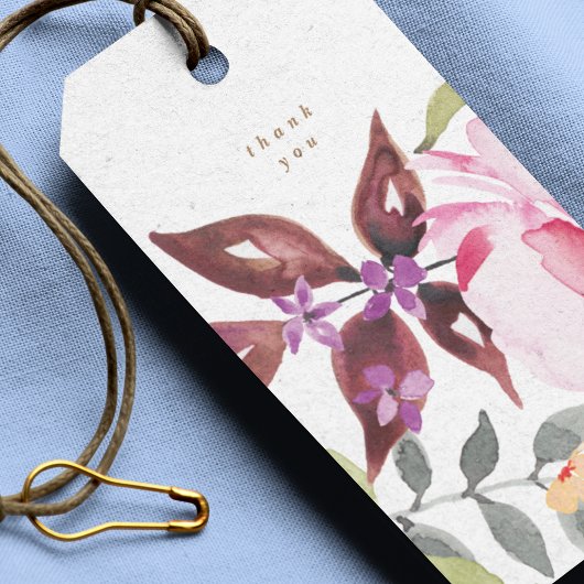 Happy Waterverf Florals Wedding Favor Cadeaulabel