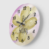 Happy Waterverf Flower Grote Klok (Hoek)