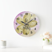 Happy Waterverf Flower Grote Klok (Huis)