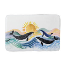 Happy Waves & Blue Whales Waterverf